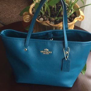 Coach Leather Mini Tote in Teal